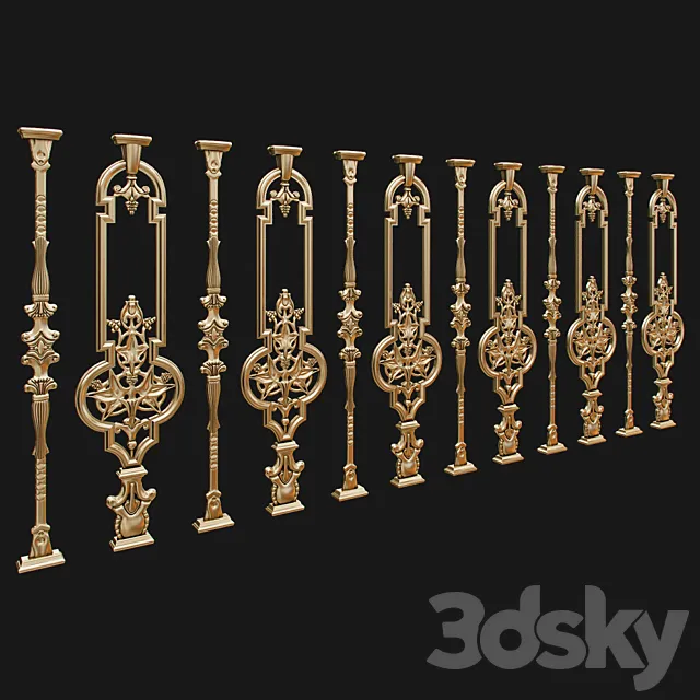 Forged balusters 3DS Max Model