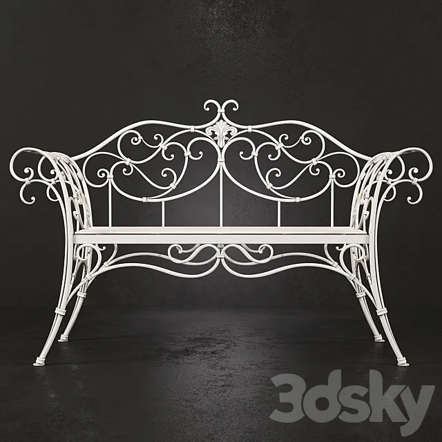 Forged bench in classic style 3DS Max Model