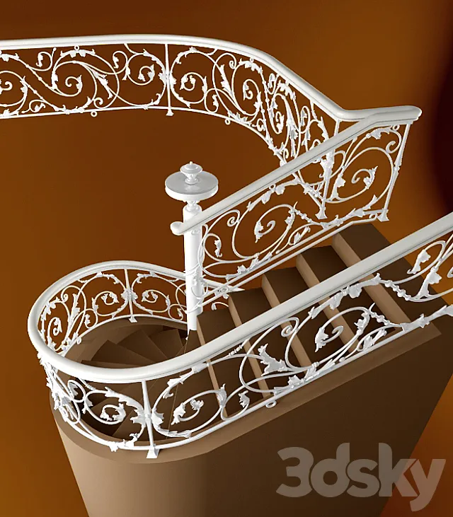 Forged fencing of stairs 3DS Max Model