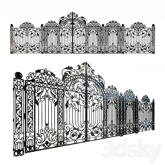 Forged gates wickets and fences 3ds Max