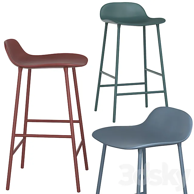Form Barstool 65 cm Steel 3ds Max