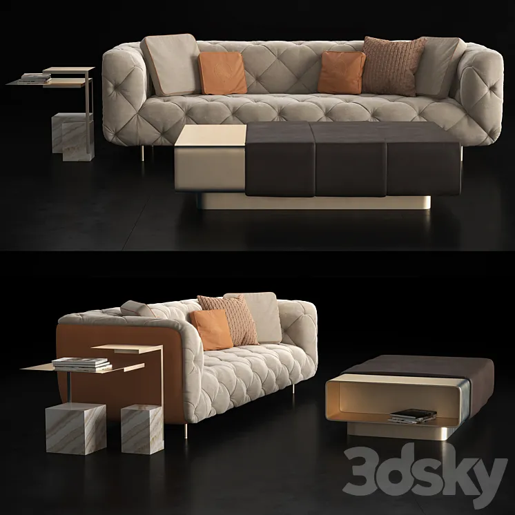 Formitalia Overseas-B 3 seater sofa 3DS Max Model