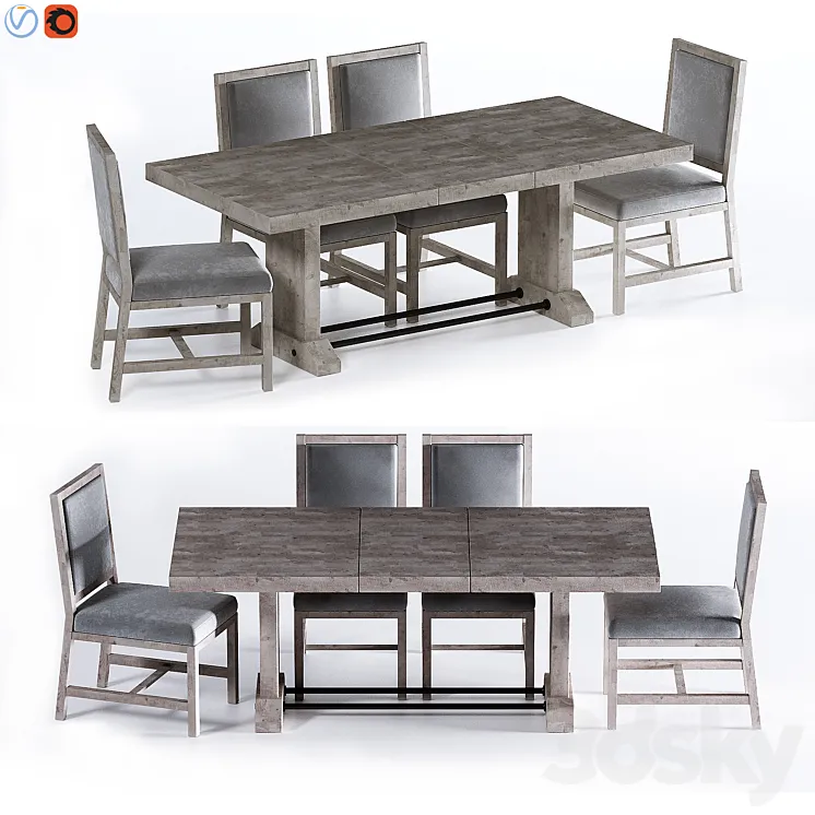 Fort Extending Dining Table 3DS Max Model