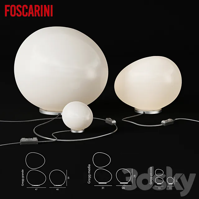 Foscarini Gregg Table 3DS Max Model