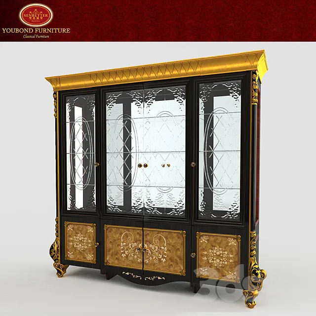 Foshan Youbond Furniture Co. Ltd. Showcase 3 Doors 3DS Max Model