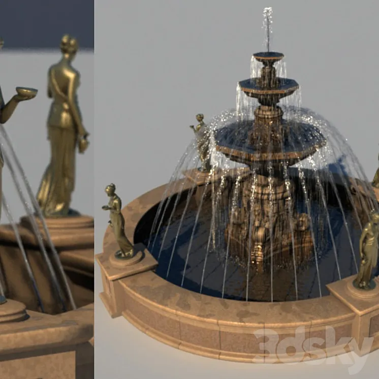 fountain 6 m with Venuses 3DS Max