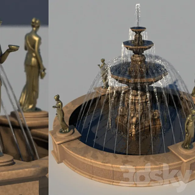 fountain 6 m with Venuses 3DSMax File