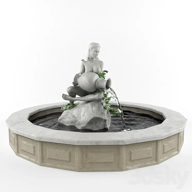 Fountain "Wood Nymph" 3DS Max