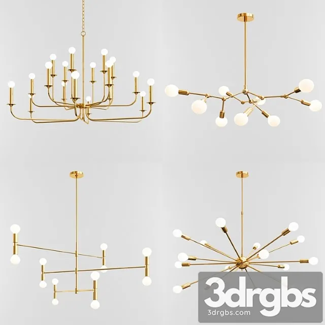 Four exclusive chandelier collection 2 3dsmax Download