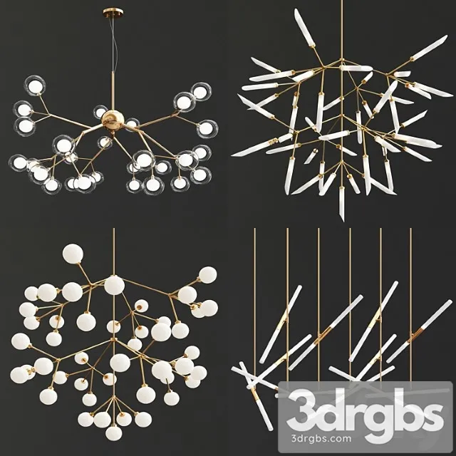Four exclusive chandelier collection 22 3dsmax Download