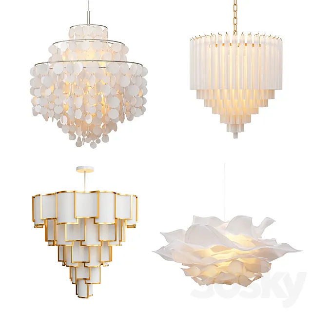 Four Exclusive Chandelier Collection 3ds Max
