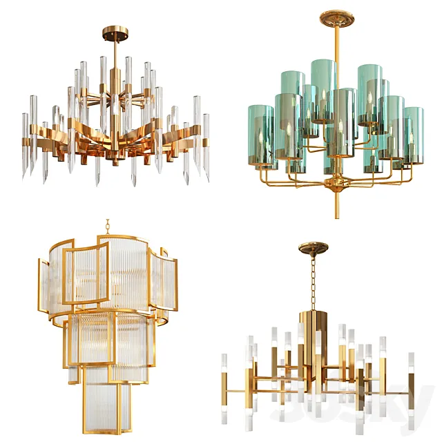 Four Exclusive Chandelier Collection_5 3DS Max Model
