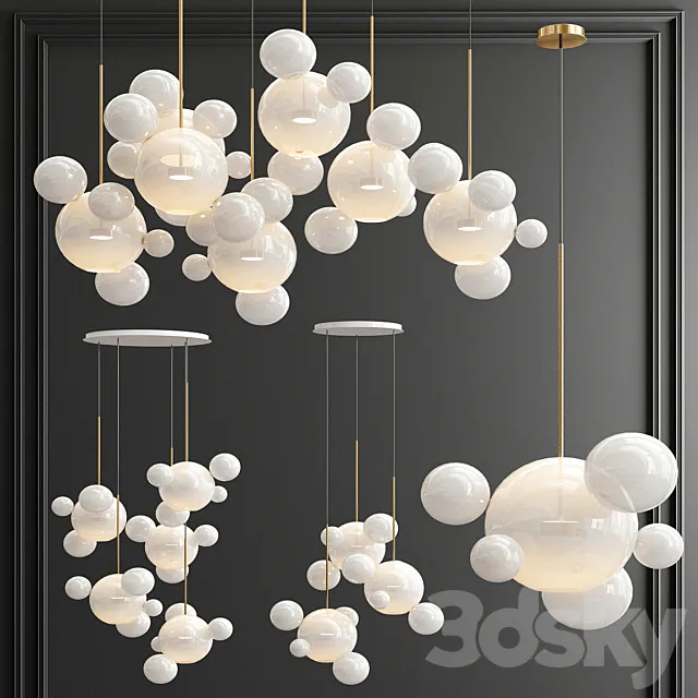 Four Exclusive Chandelier Collection_53 Milk Bubble 3DS Max Model