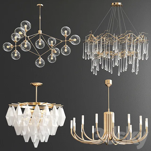 Four Exclusive Chandelier Collection_74 3DS Max Model