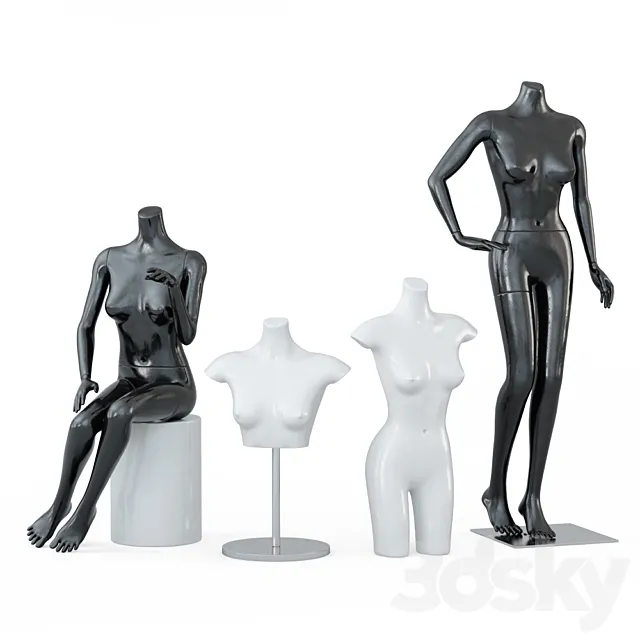 Four female mannequins 64 3DSMax File