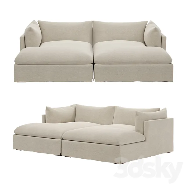 Four Hands Atelier Habitat Double Chaise Sectional 3ds Max