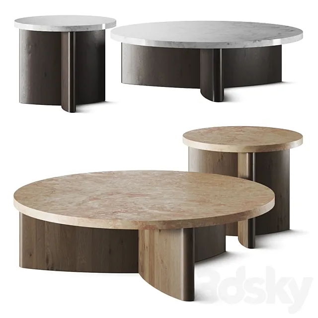 Four Hands Toli Travertine Coffee Table 3ds Max