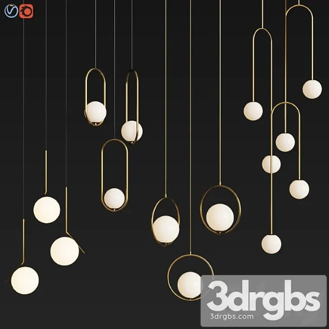 Four hanging light set 04 3dsmax Download