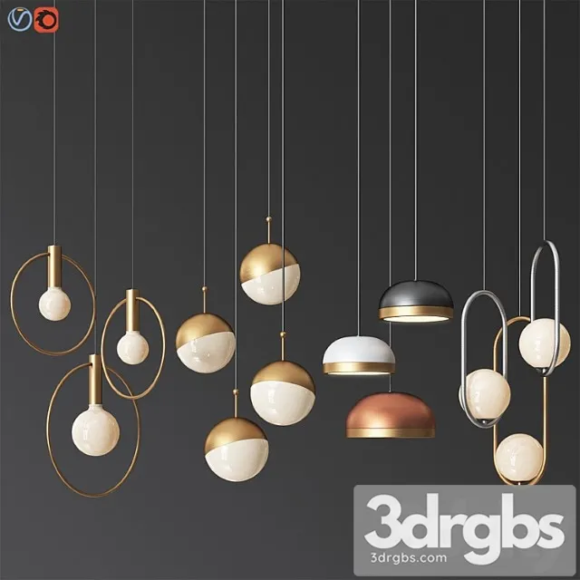 Four hanging light set 07 3dsmax Download