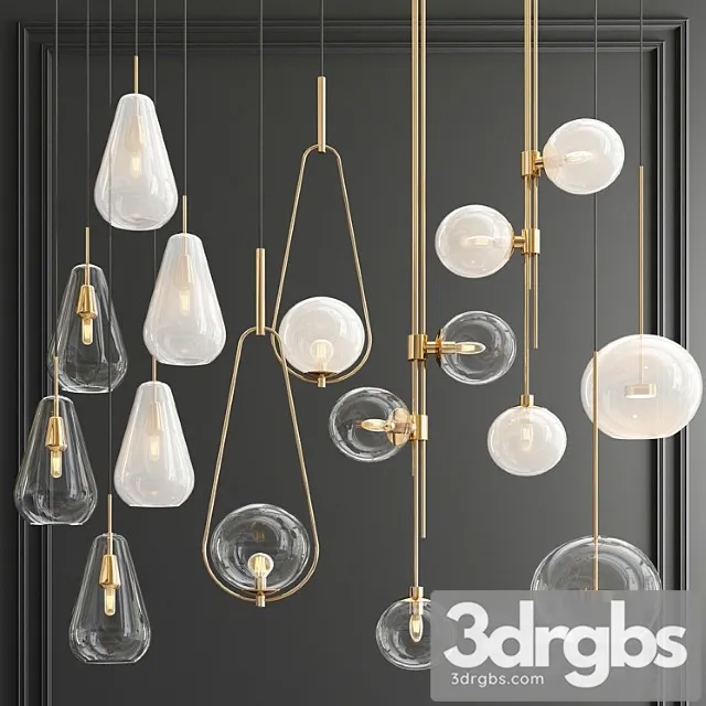 Four Hanging Lights 56 Milk Clear 3dsmax Download