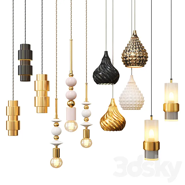 Four Hanging Lights_11 Exclusive 3DSMax File