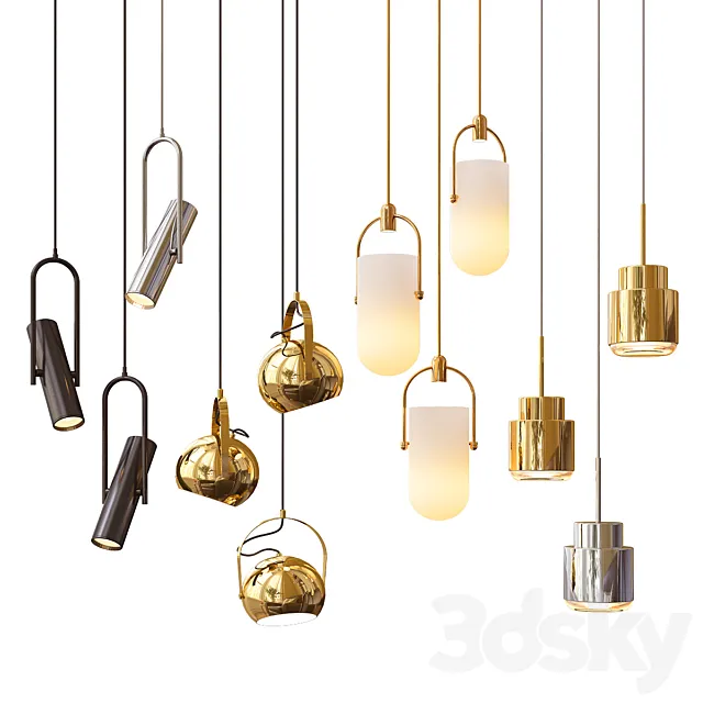 Four Hanging Lights_12 Exclusive 3DSMax File