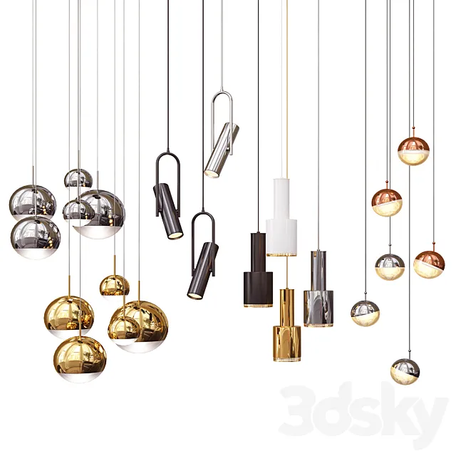 Four Hanging Lights_16 Mix 3ds Max