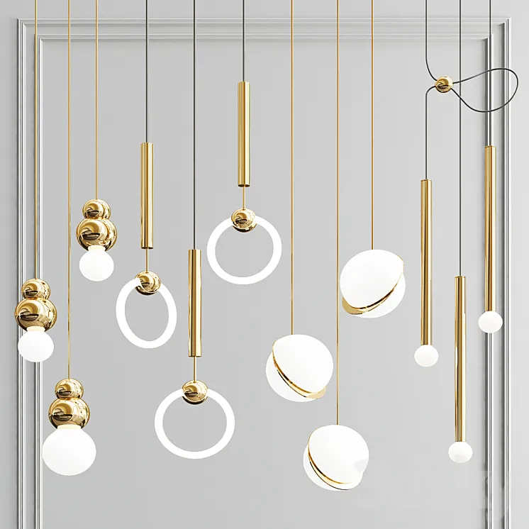 Four Hanging Lights_32 Exclusive 3DS Max