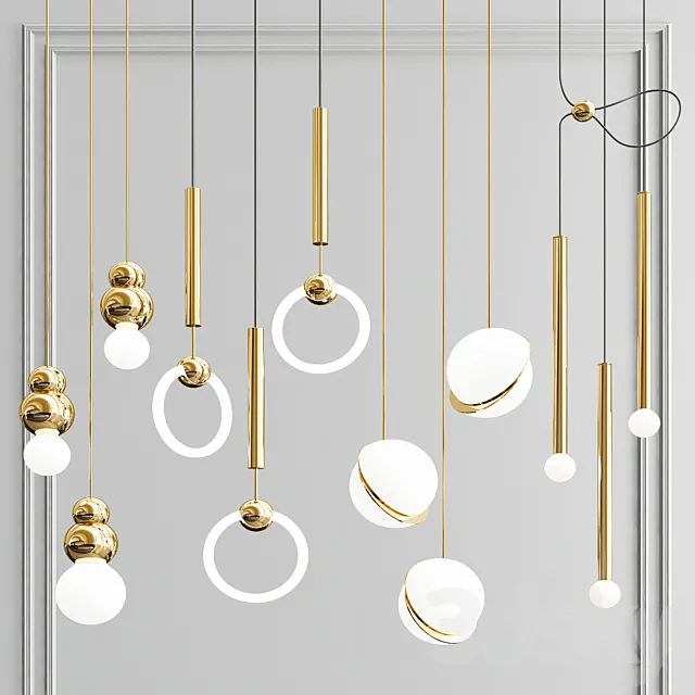Four Hanging Lights_32 Exclusive 3DSMax File