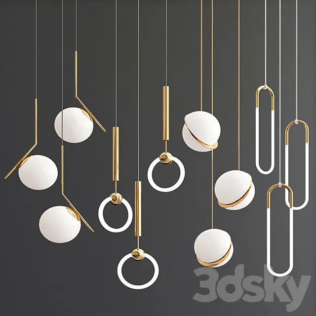 Four Hanging Lights_42 THE BEST 3DS Max Model