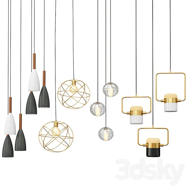 Four Hanging Lights_5 3DS Max Model