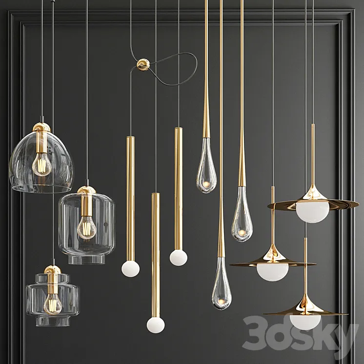 Four Hanging Lights_52 Exclusive 3DS Max
