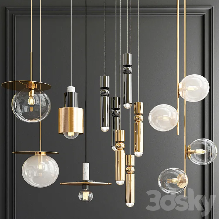Four Hanging Lights_58 3DS Max