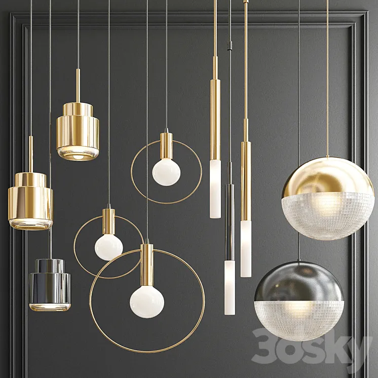 Four Hanging Lights_59 3DS Max