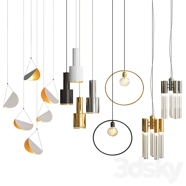 Four Hanging Lights_6 3ds Max