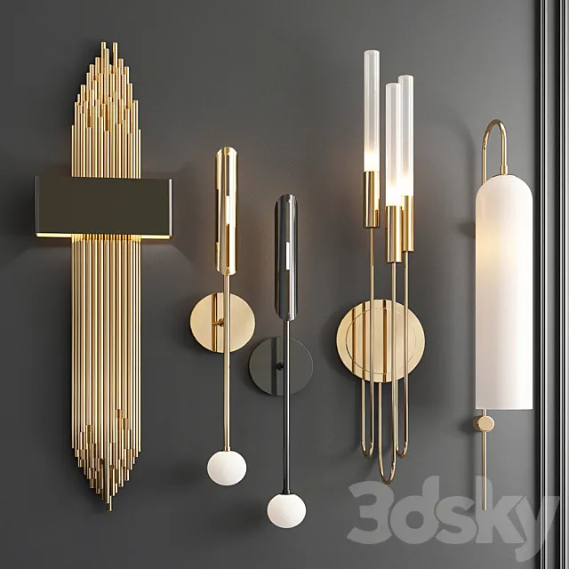 Four Nice Wall Lights_11 3DS Max Model