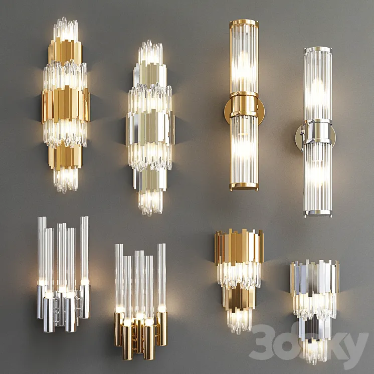 Four Nice Wall Lights_6 3DS Max