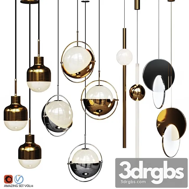 Four pendant lights amazing set vol. 14 3dsmax Download