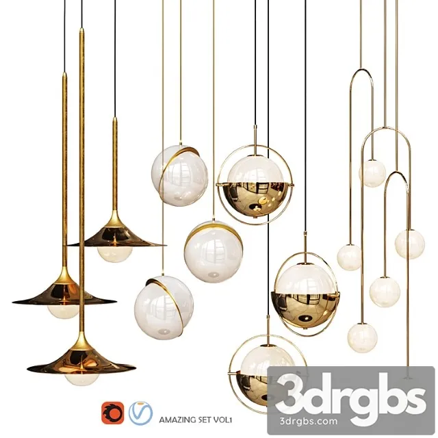 Four pendant lights amazing set vol1 3dsmax Download