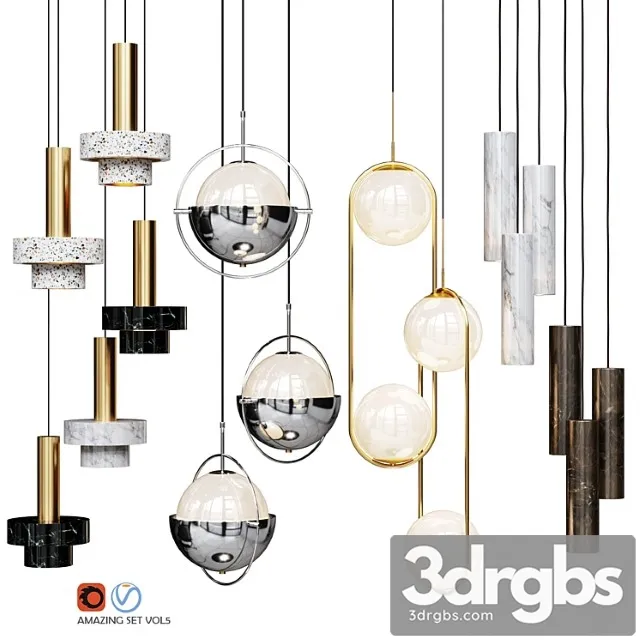 Four pendant lights amazing set vol5 3dsmax Download