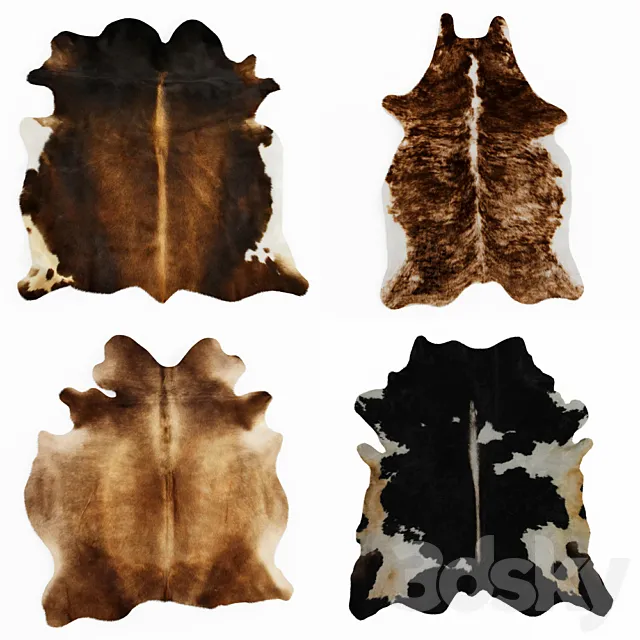 Four rugs from animal skins 05 3ds Max