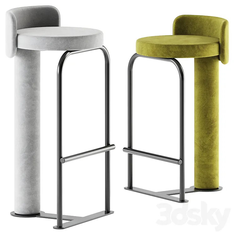 Fox Counter Bar stool by Woo furniture \/ Bar stool 3DS Max Model