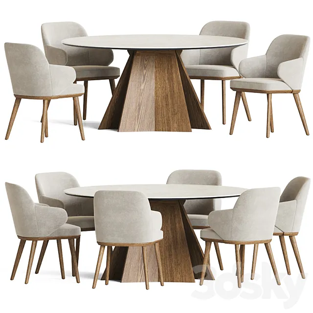 Foyer Chair Icaro Table Dining Set 3ds Max