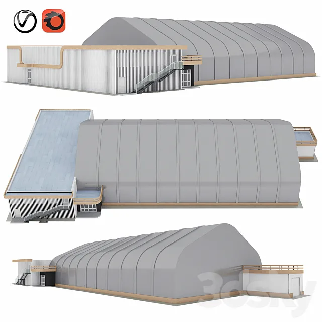 Frame – awning hangar and AHB 3DS Max Model