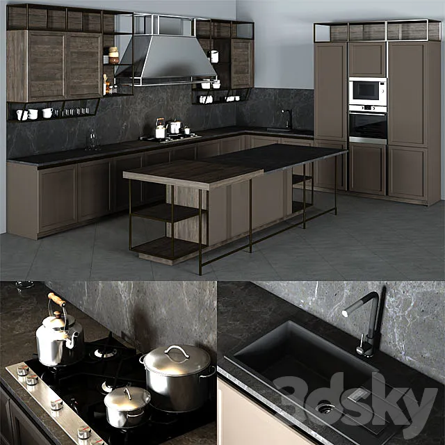 Frame Snaidero Kitchen Furniture 3DS Max Model