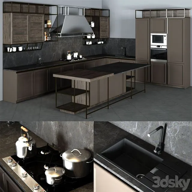 Frame Snaidero Kitchen Furniture 3dsMax Model