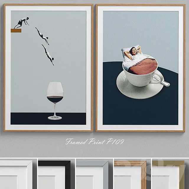 Framed Print P-109 3ds Max