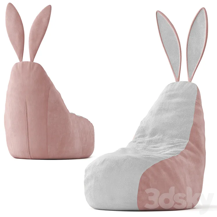 Frameless bag chair Bunny 3DS Max