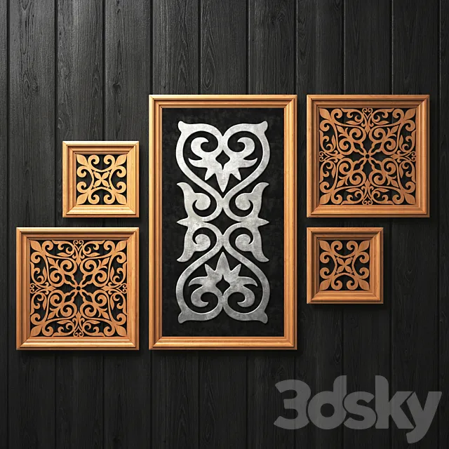 frames with ornaments 3DS Max Model