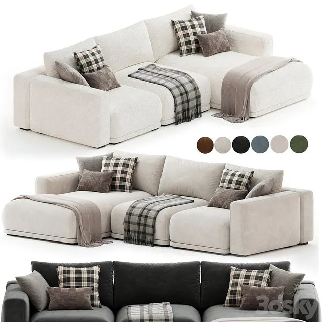 Frances Three Seater Corner Sofa 3dsMax Model